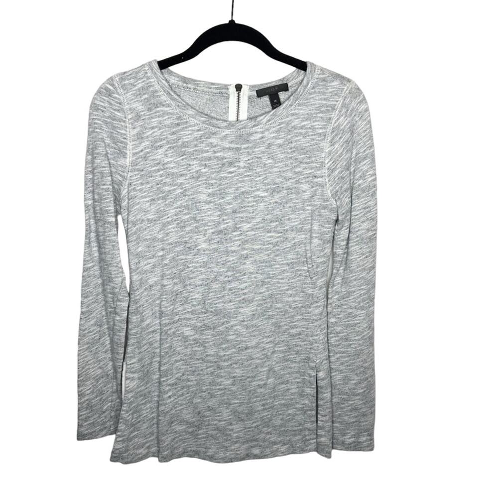 J. CREW / gray space dye crewneck sweatshirt with side splits / XS